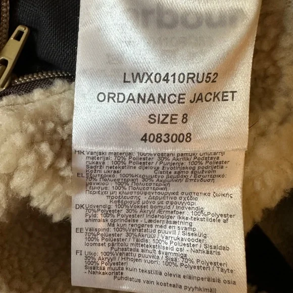 Like New BARBOUR Ordinance bomber jacket, 4, GD1098 - Picture 9 of 10